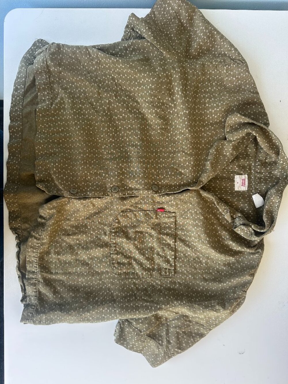 Levi's Olive Green Geometric Short Sleeve Shirt